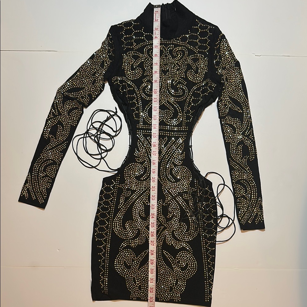 Elegant Black and Gold Women's Dress